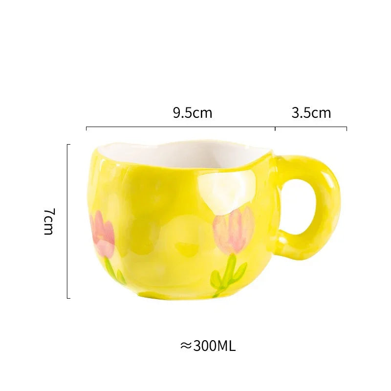 Caneca de Cerâmica Artesanal Modelo Dreams 300ml – Pintada à Mão